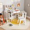 Kids Table and Chair Set with Spacious Tabletop Drawer and Storage for Toys and School Supplies
